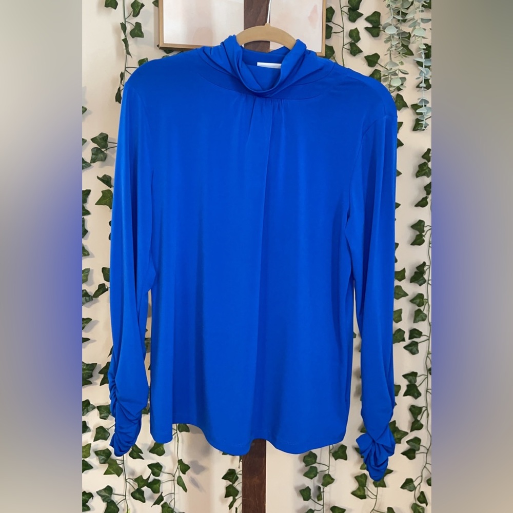 Royal Blue Susan Graver Medium Long Sleeved Turtle Neck
